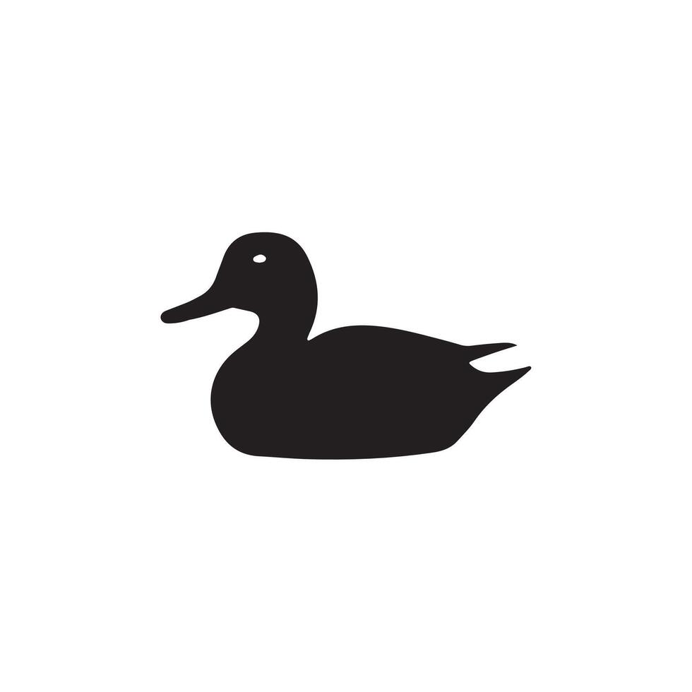 Modern Duck Silhouette Style with white background vector