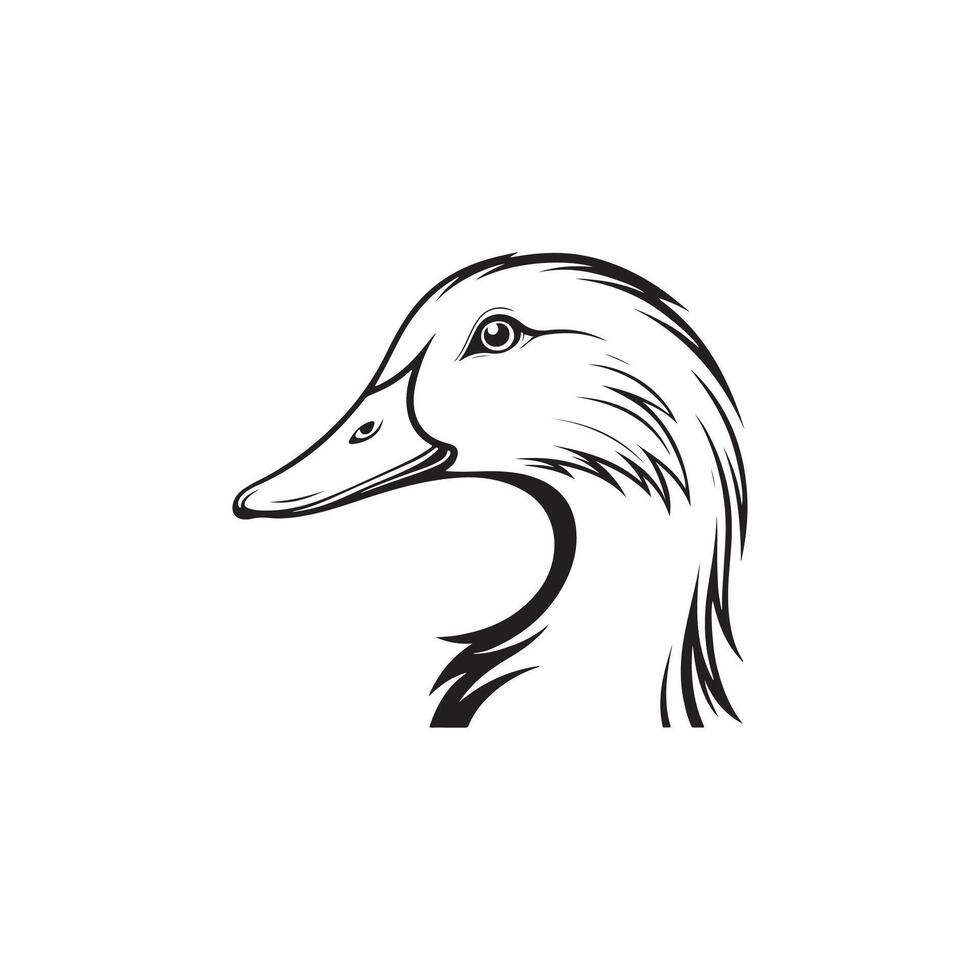 Creative Simple Duck Silhouette Style with background vector