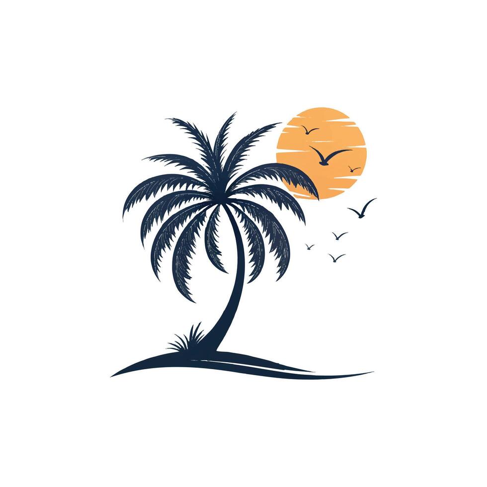 Creative simple Tree silhouette Style with white background vector