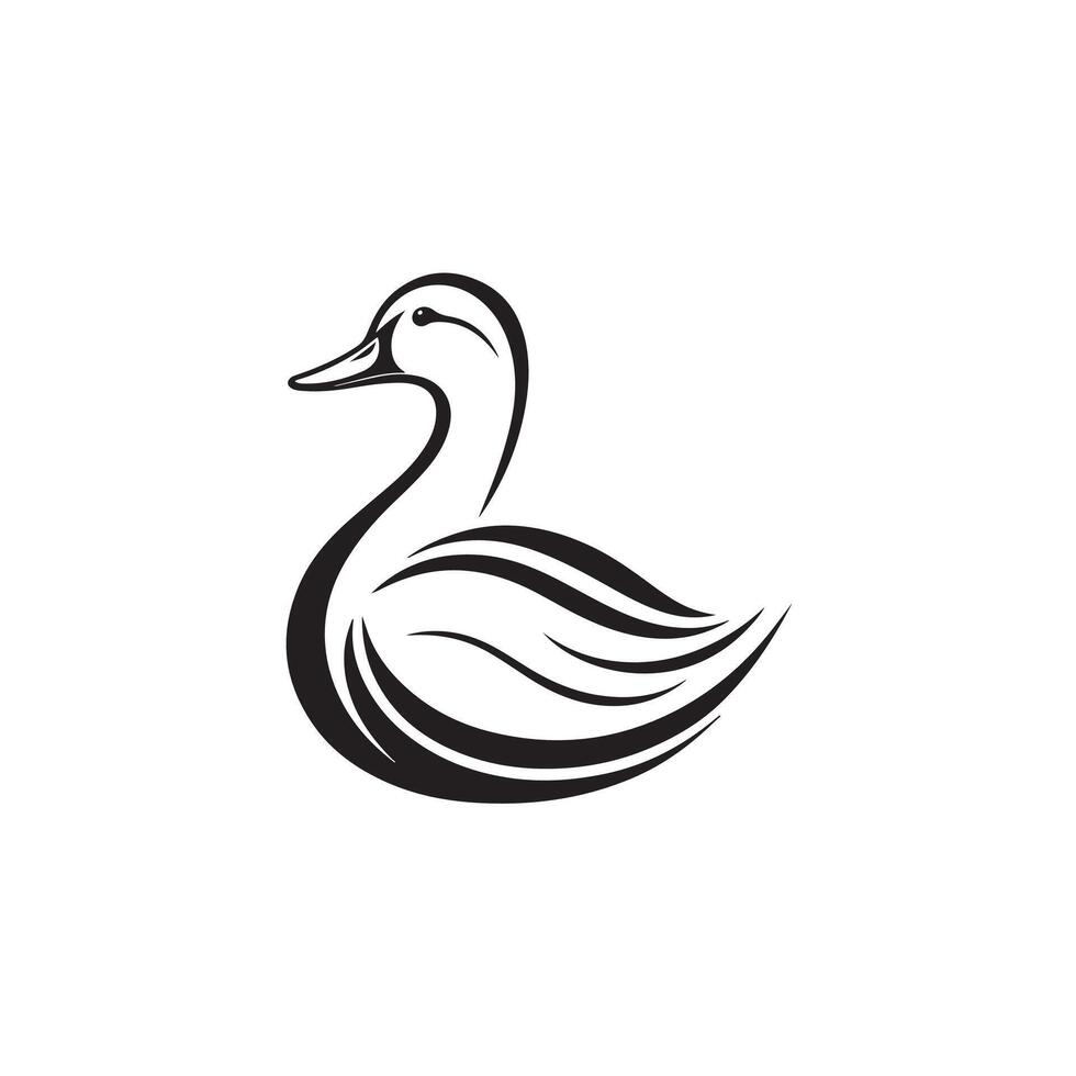 Simple Duck Silhouette Style background vector