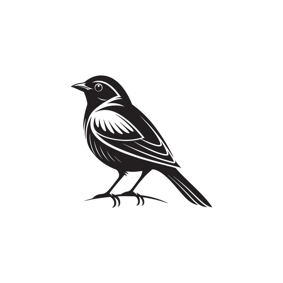 Creative simple Bird silhouette with white background vector