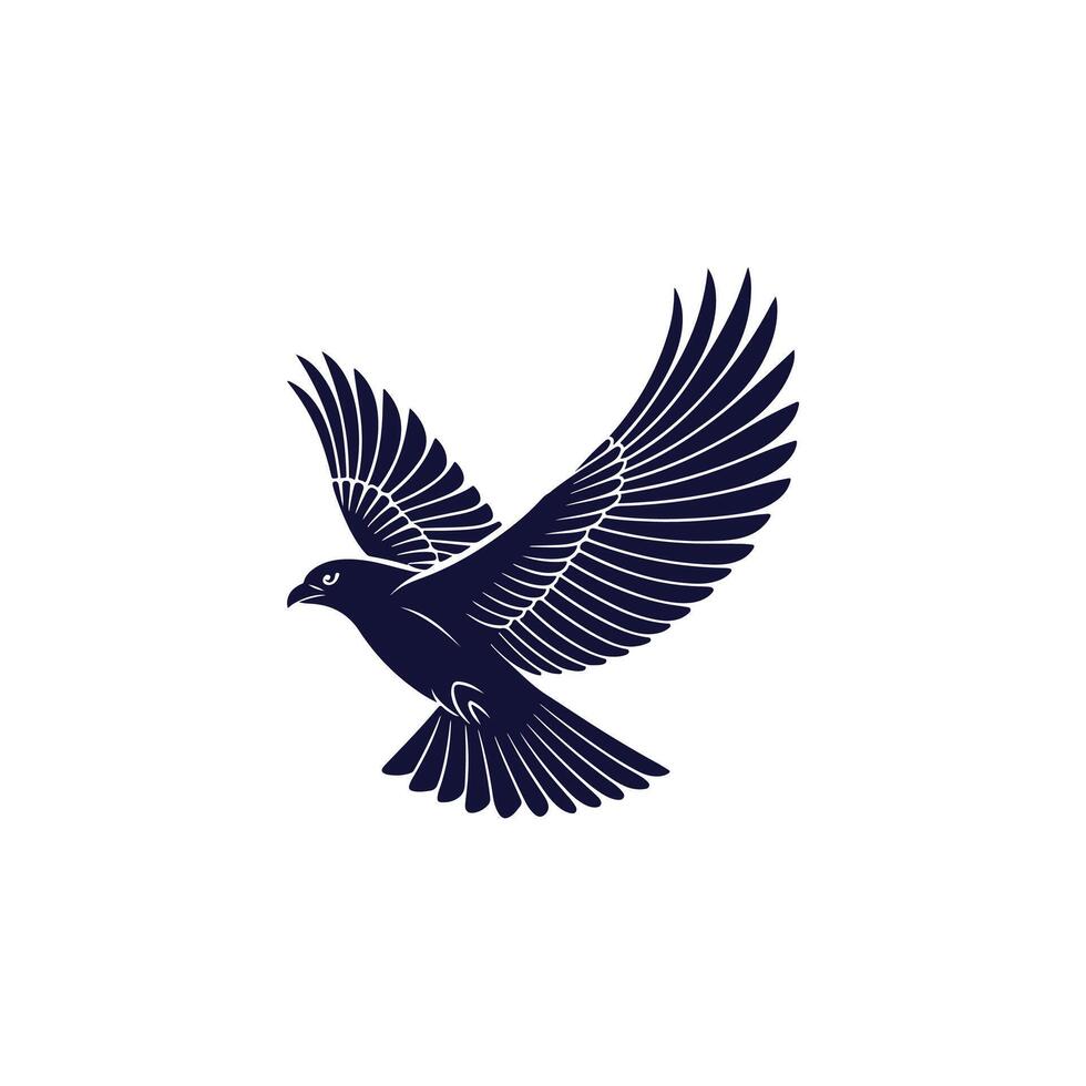 Creative simple Bird silhouette Style with white background vector