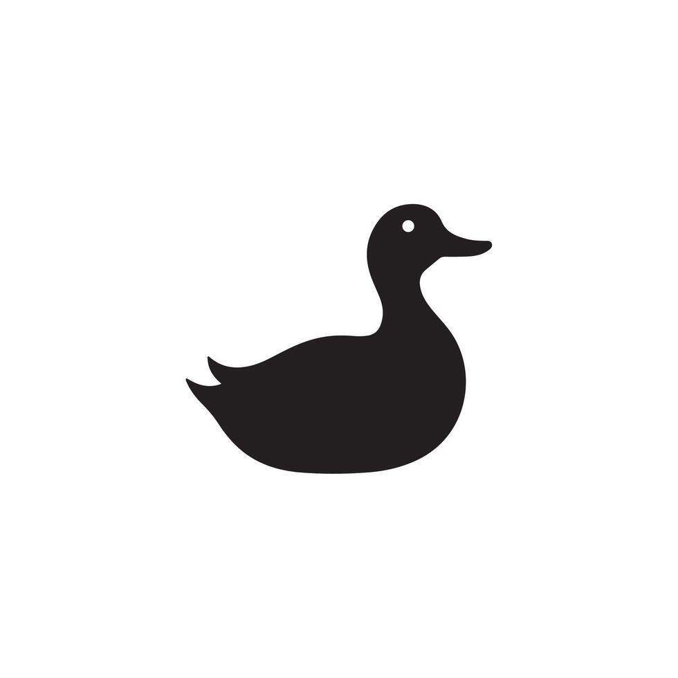 Duck Silhouette Style with white background design vector