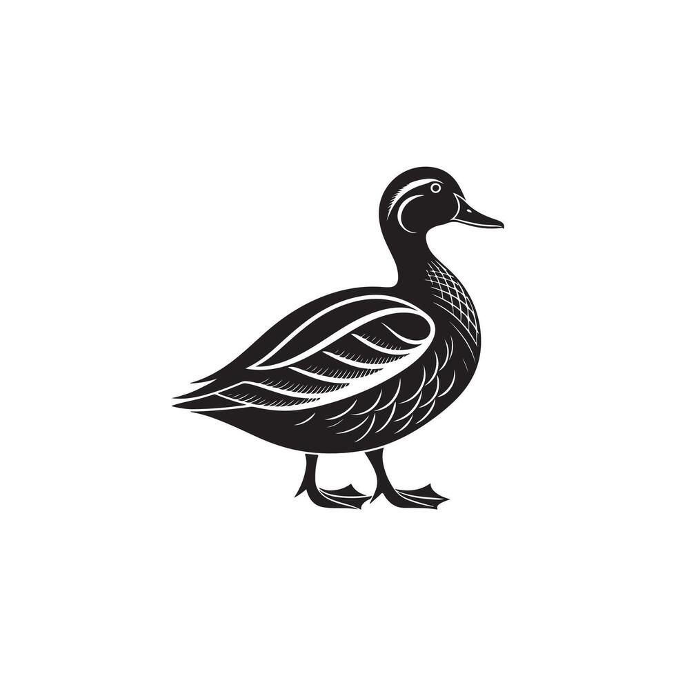 Duck Silhouette Style background vector