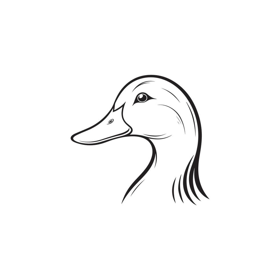 Creative Simple Duck Silhouette with white background vector