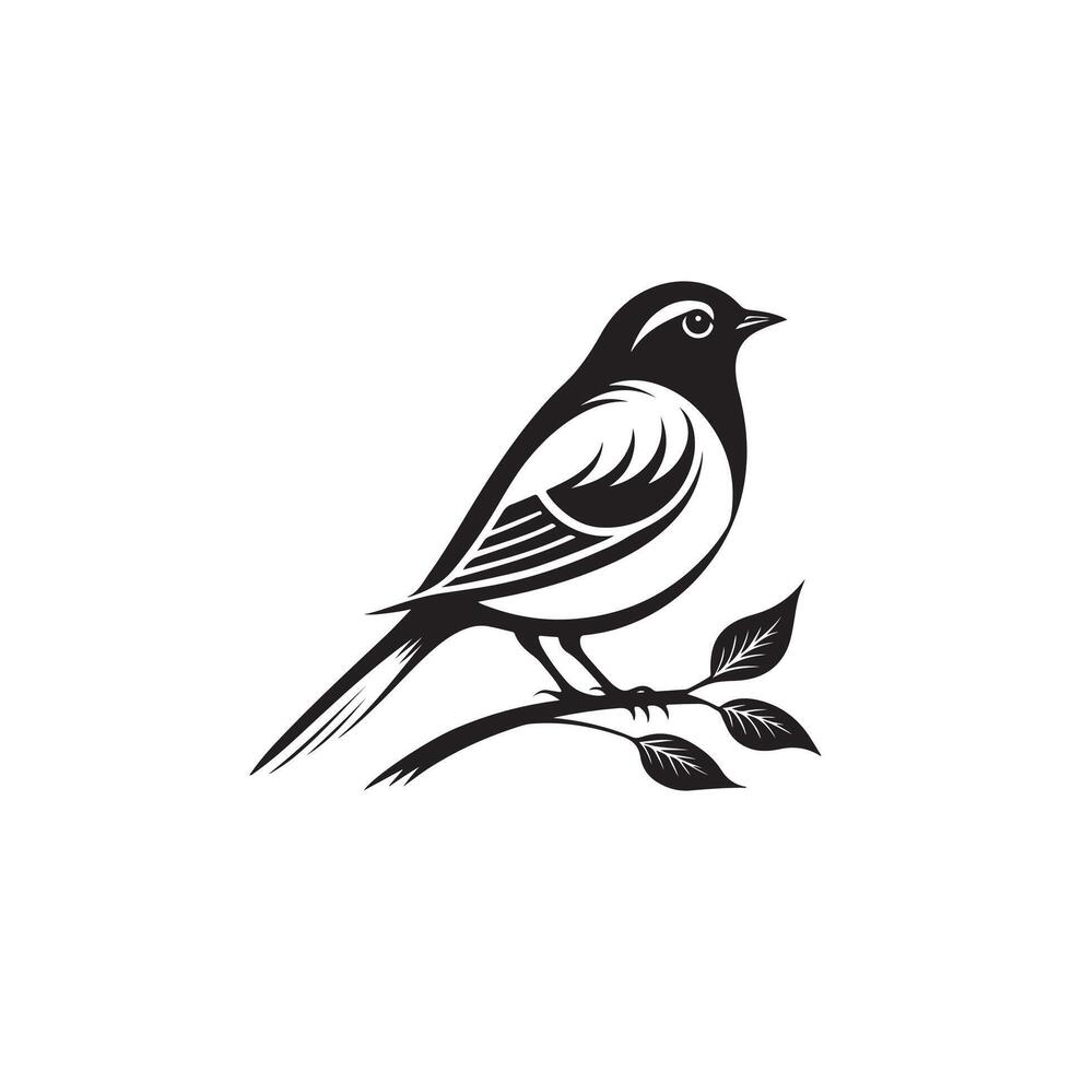 Simple Bird silhouette Style with white background vector
