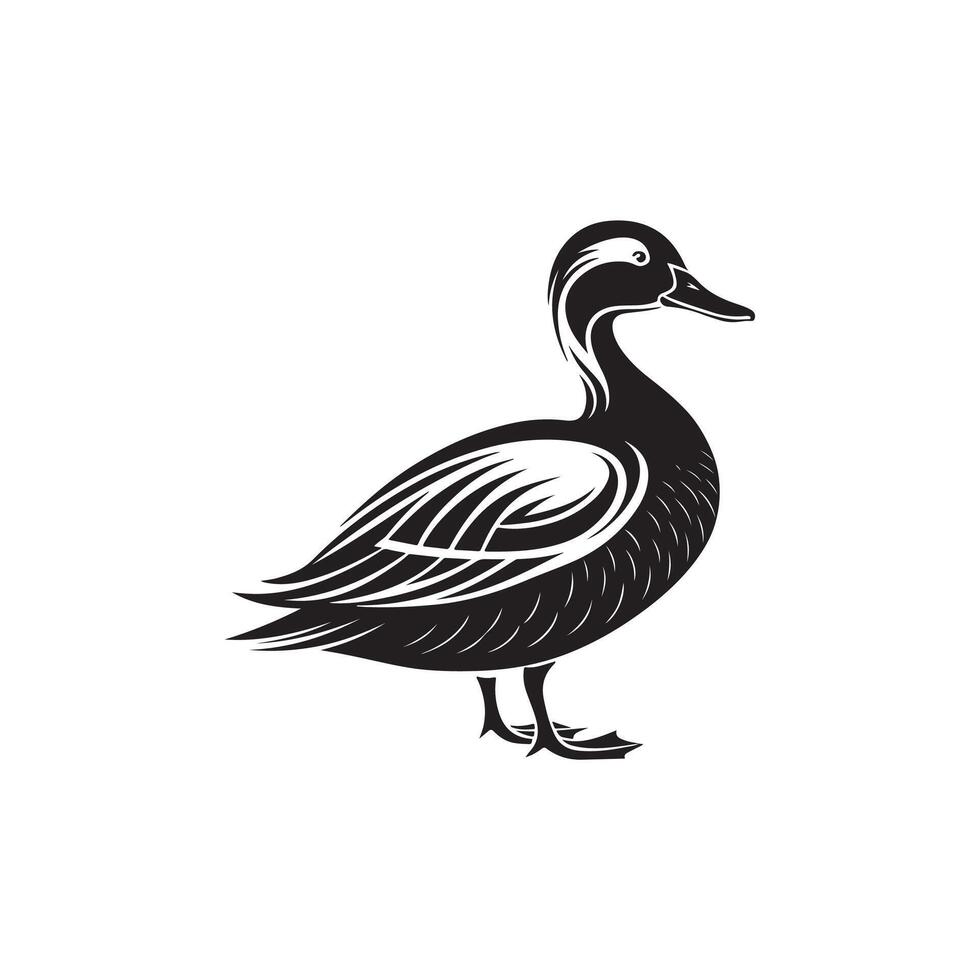 Duck Silhouette Style Template vector