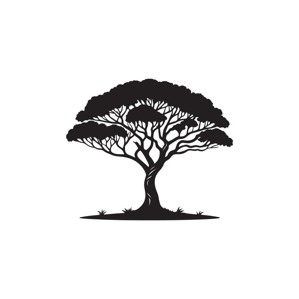 Creative simple Tree silhouette with white background vector