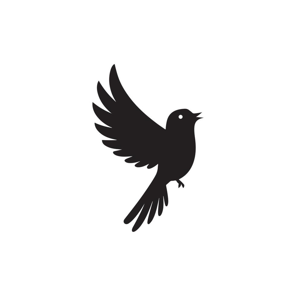 Simple Bird silhouette Style with Templste vector