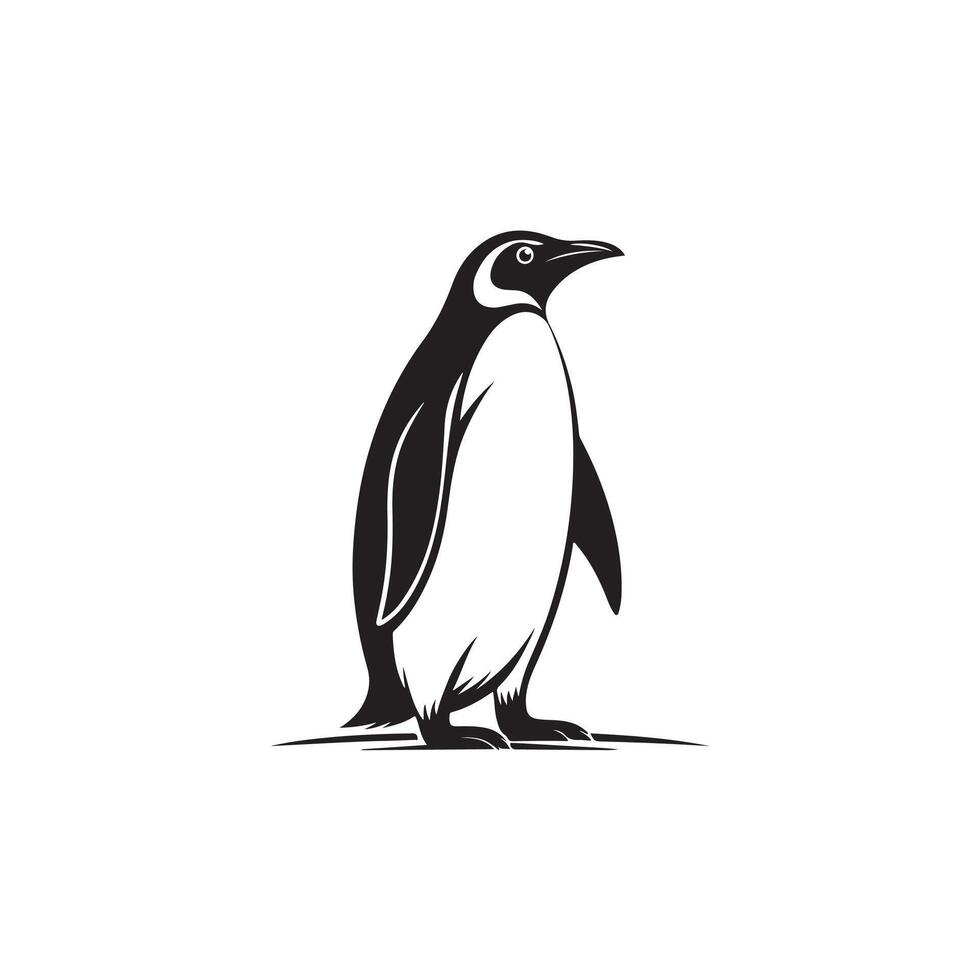 Creative Simple Penguin silhouette Style with white background vector