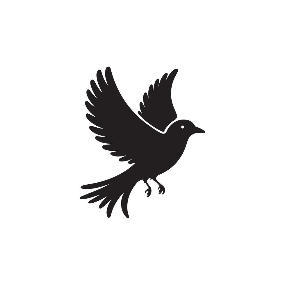 Bird silhouette with white background vector