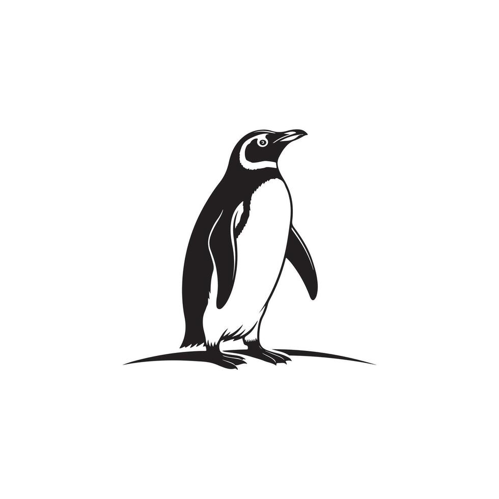 Creative Simple Penguin silhouette Style with background vector