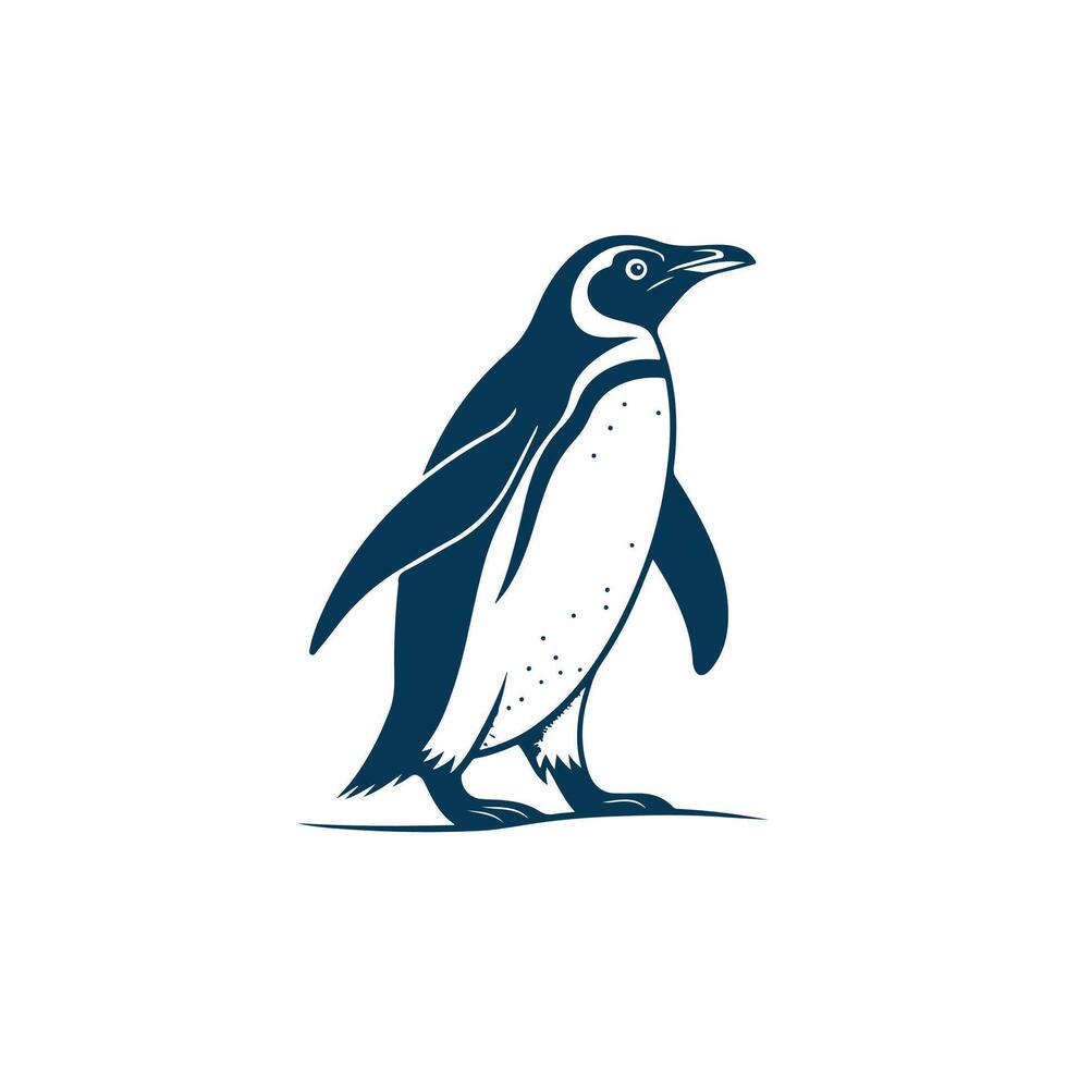 Creative Simple Penguin silhouette Style with white vector