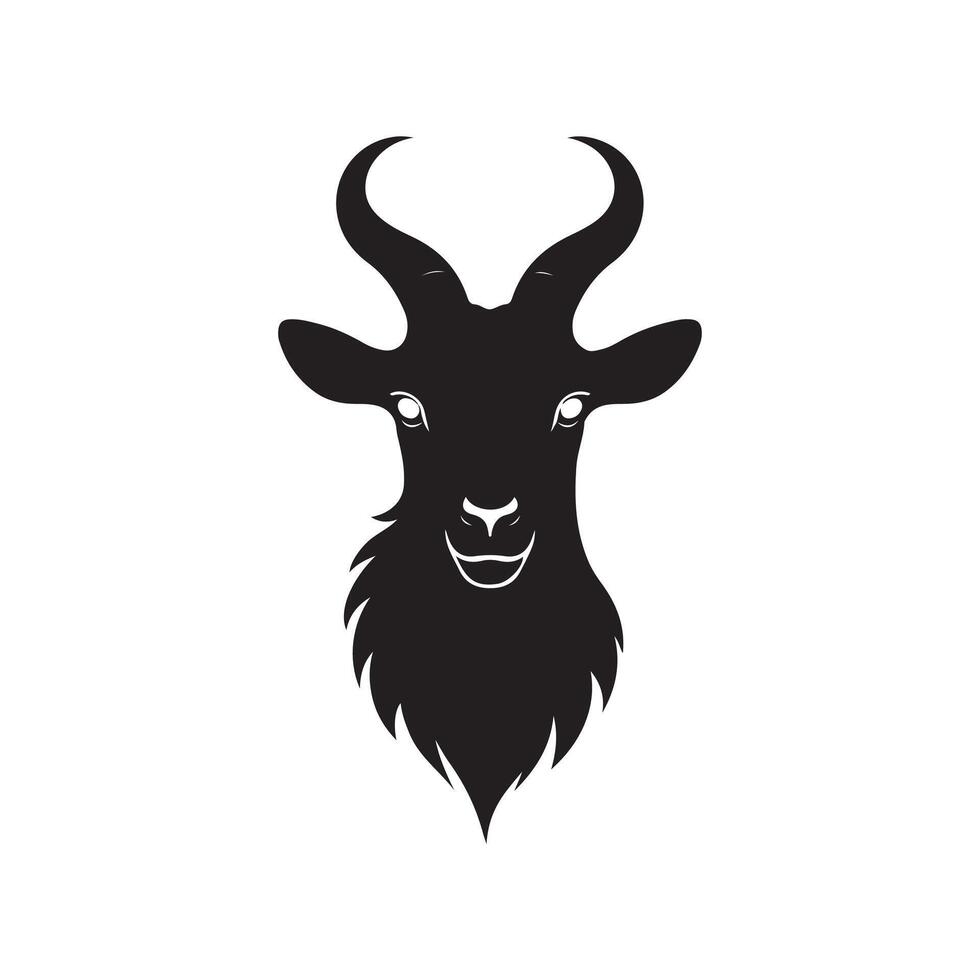 Creative simple Goat silhouette with white background vector