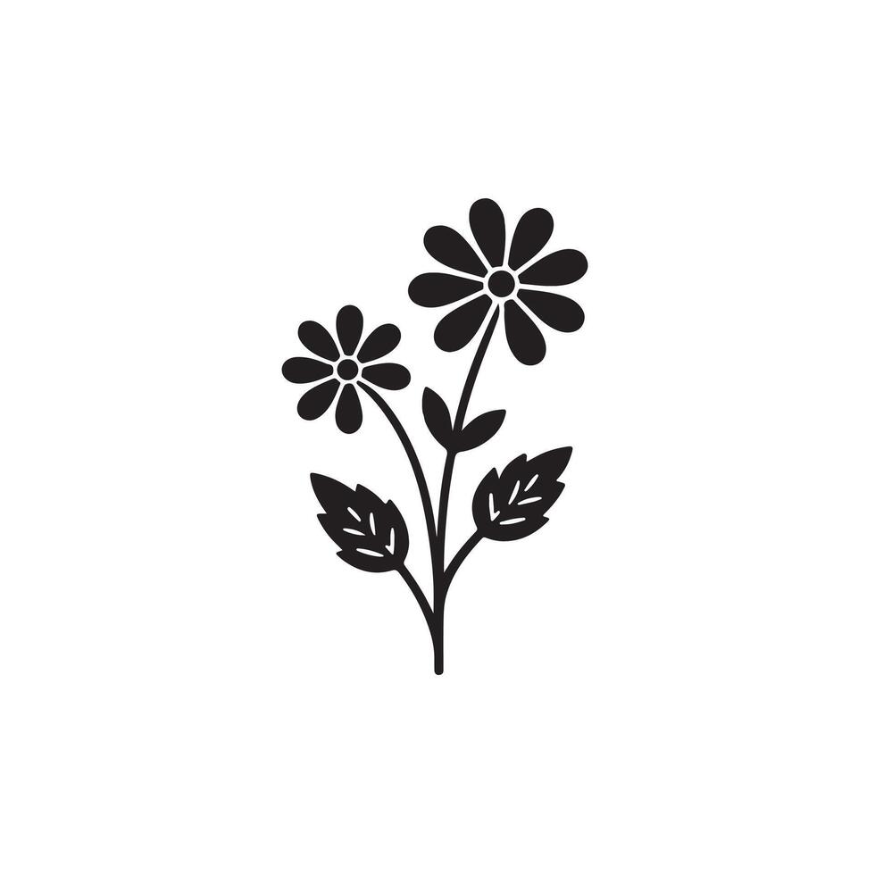 New Flower Silhouette Style with white background vector