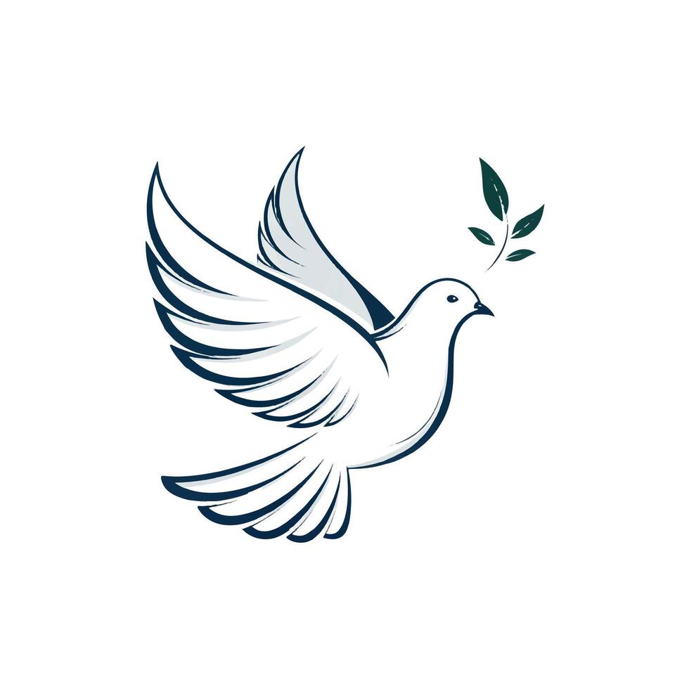 Dove silhouette Style with white vector