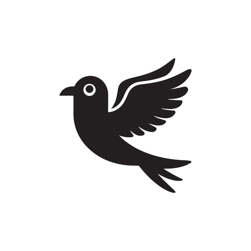 Bird silhouette Style with white background vector