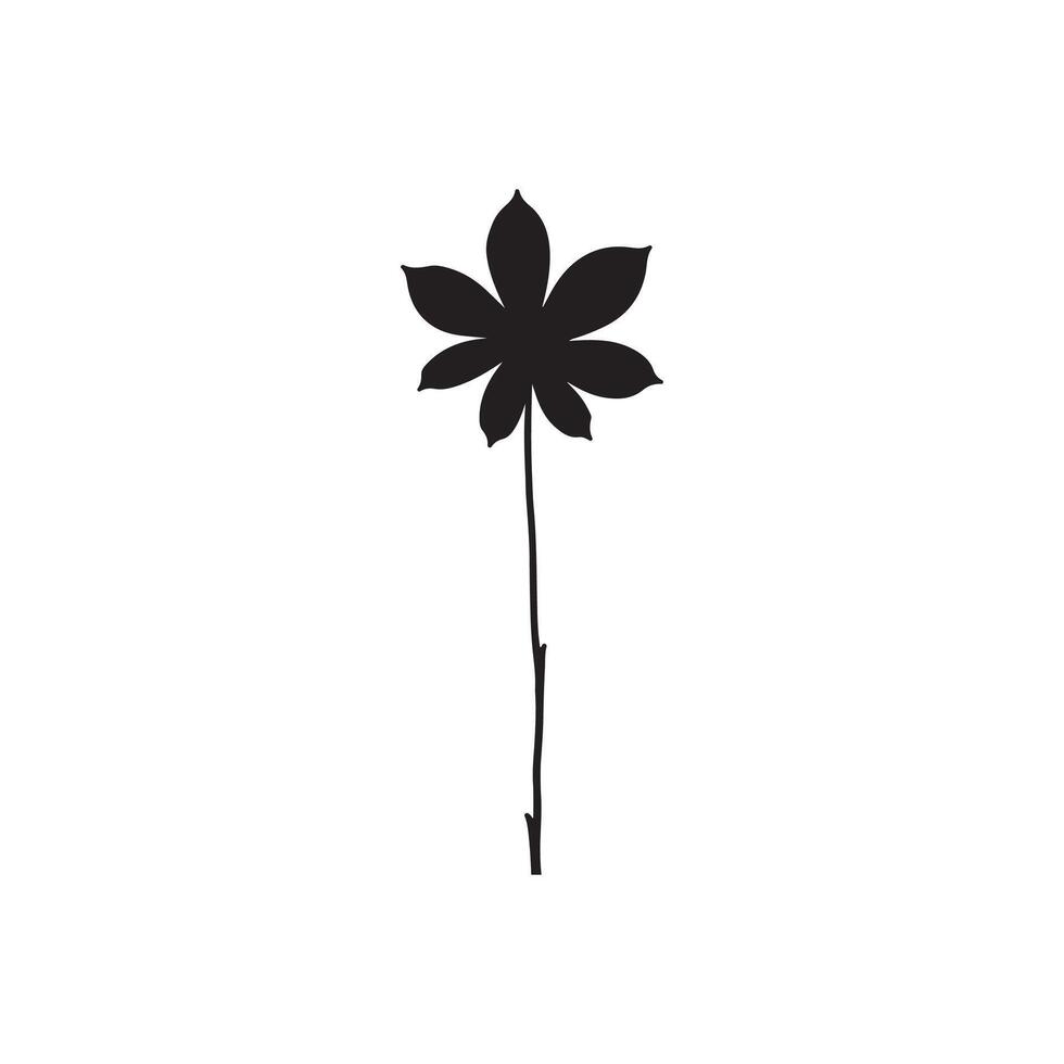 Creative simple Flower silhouette Style with white background vector