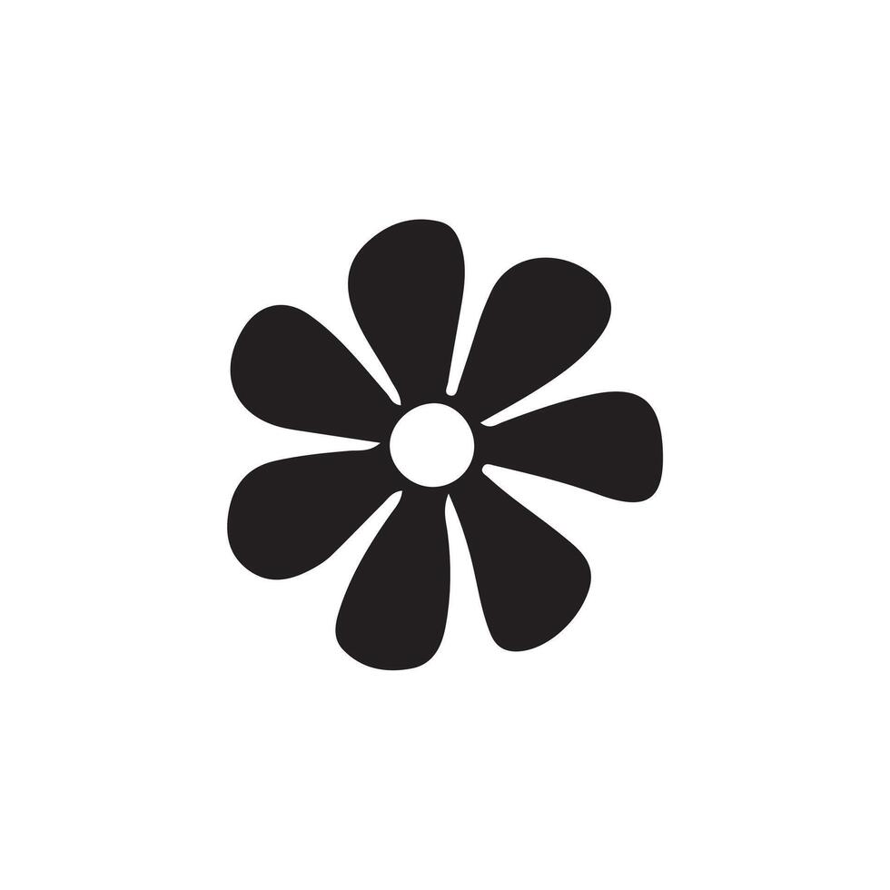 simple Flower silhouette Style with white background vector