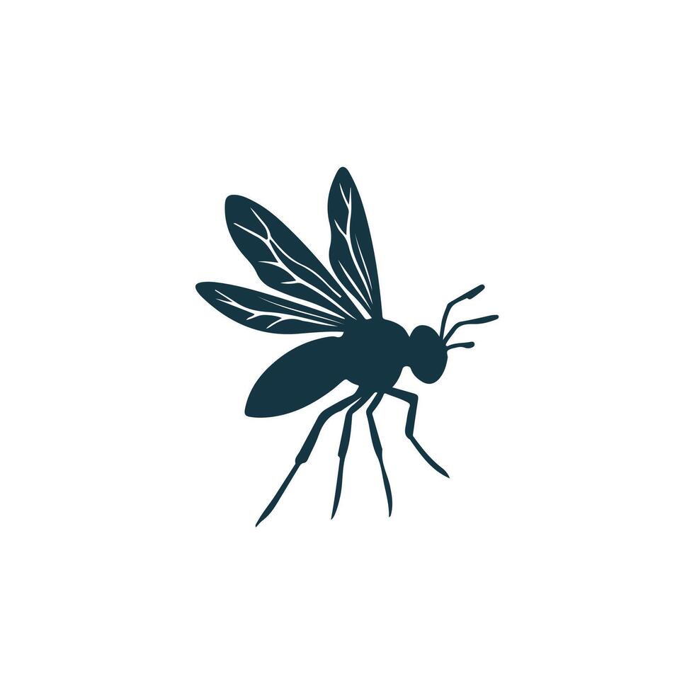 Simple Bee silhouette with white background vector