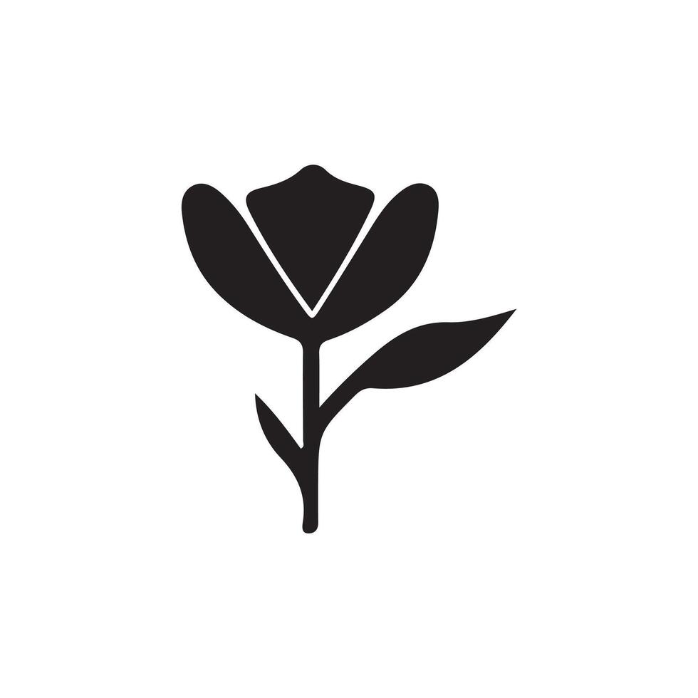 simple Flower silhouette Style vector