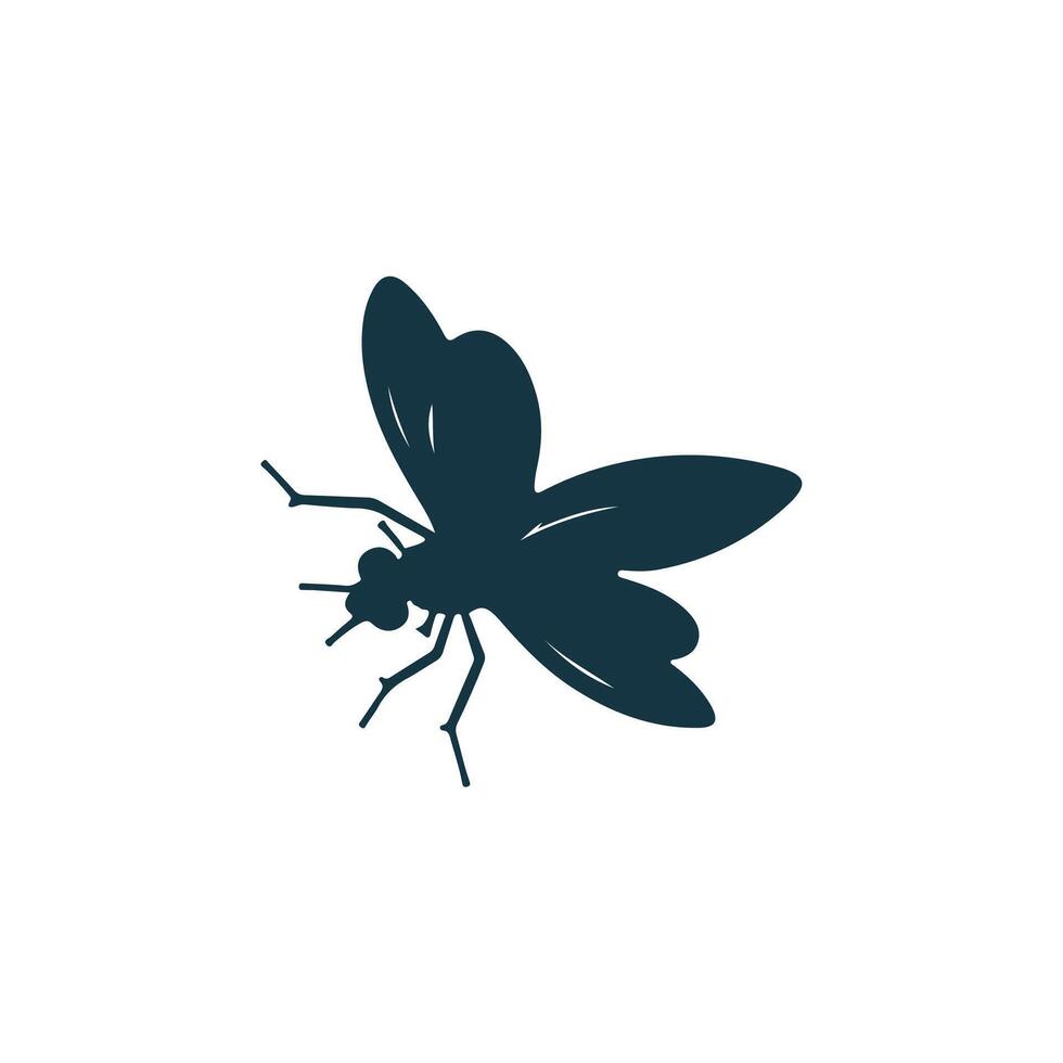 Simple Bee silhouette Style with Template vector