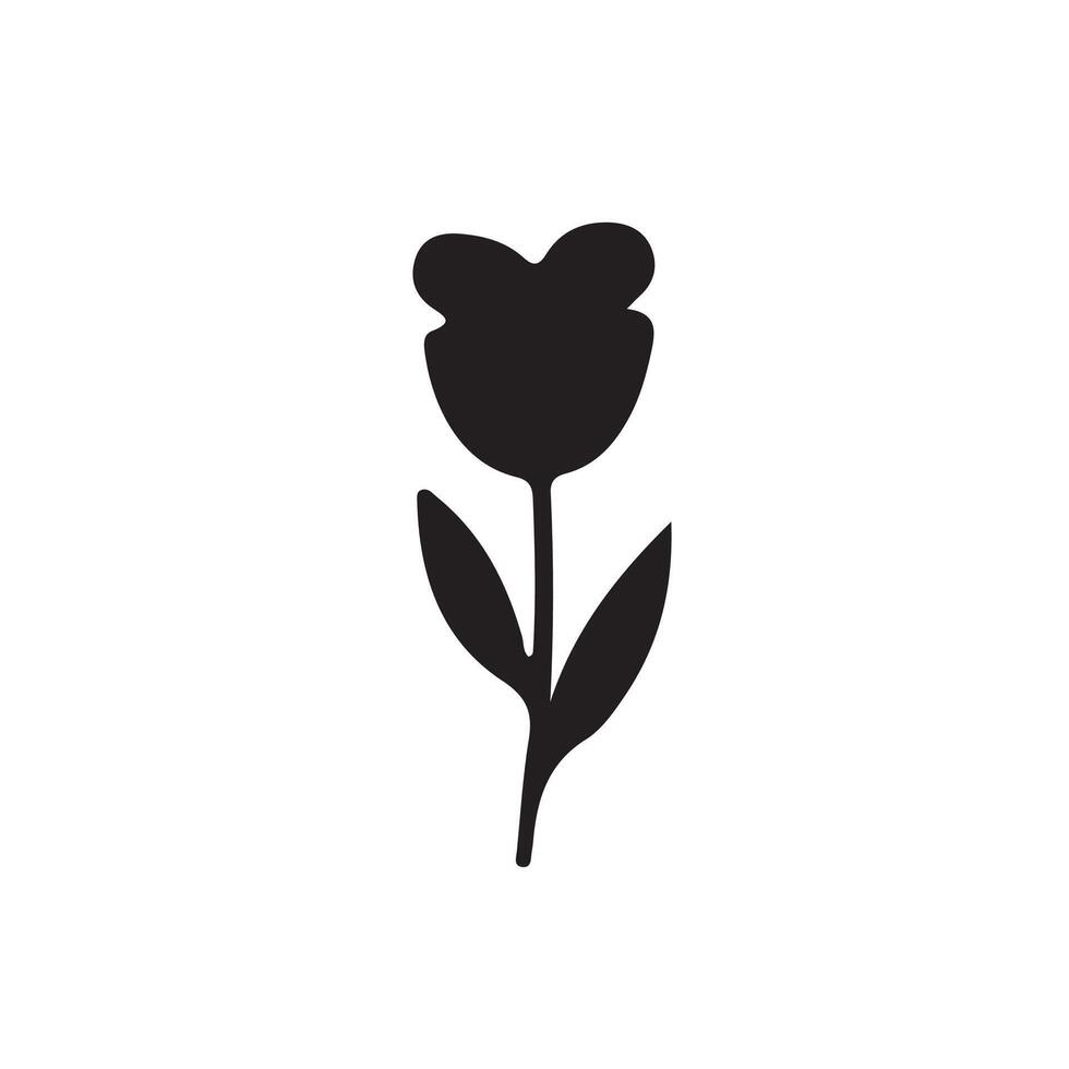 simple Flower silhouette with white background vector