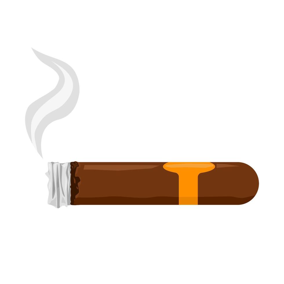 Smoking Cigar Silhouette Icon Illustration vector