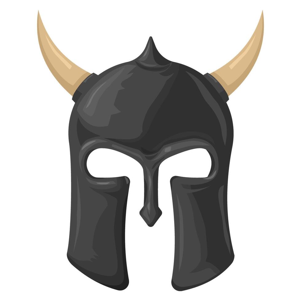 Horned Helmet Color Icon Illustration Logo vector
