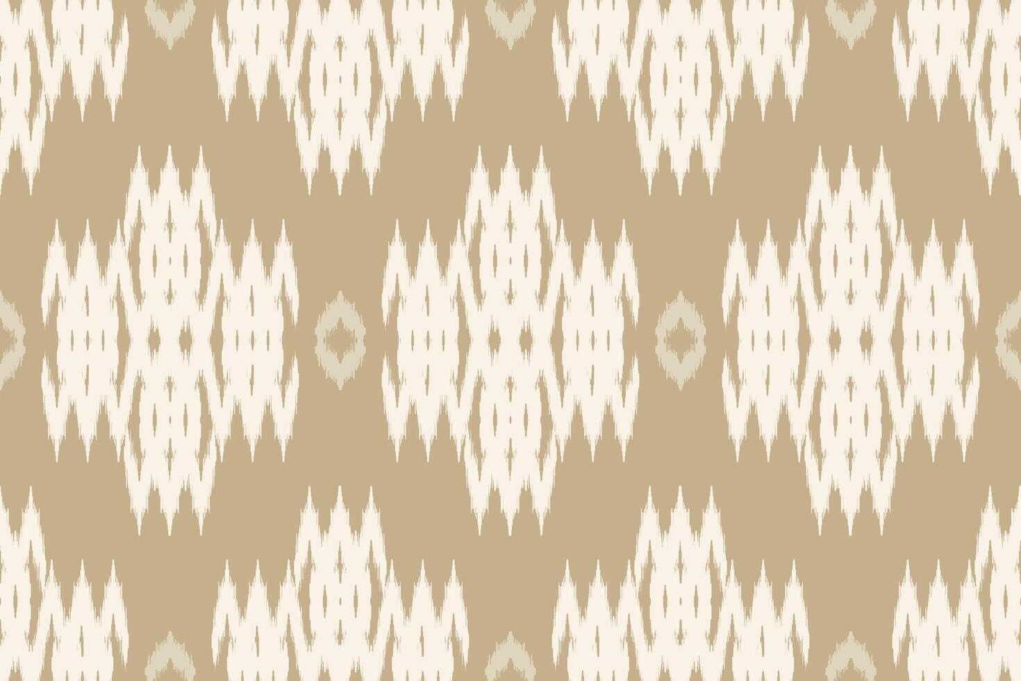 Hand-drawn Ikat geometric folklore ornament with diamonds. Tribal ethnic texture. Seamless striped pattern in Aztec style. Great for textiles, banners, wallpapers, and wrapping vector