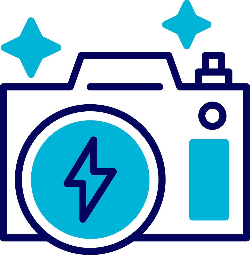 Flash Camera Blue Mixed Icon vector