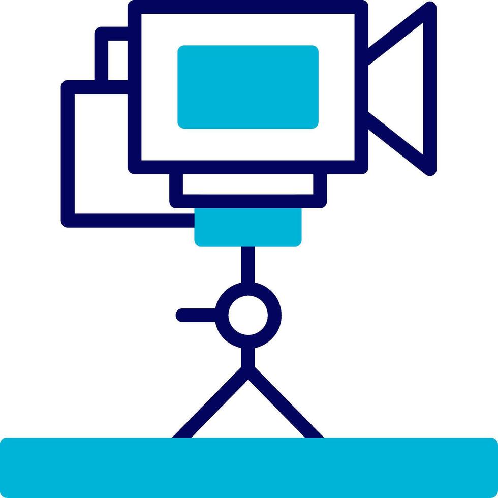 Tripod Camera Blue Mixed Icon vector