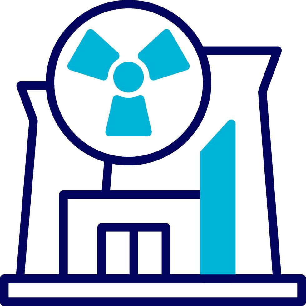 Nuclear Plant Blue Mixed Icon vector