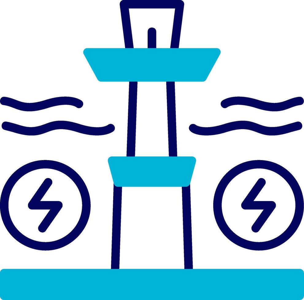 Wave Power Blue Mixed Icon vector