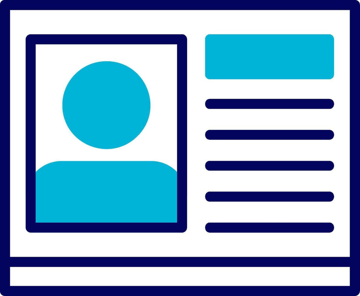 Passport Photo Blue Mixed Icon vector