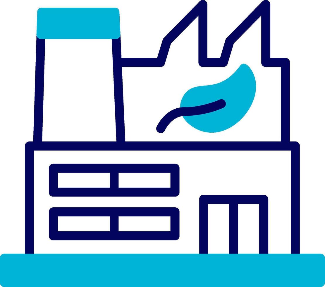 Green Factory Blue Mixed Icon vector