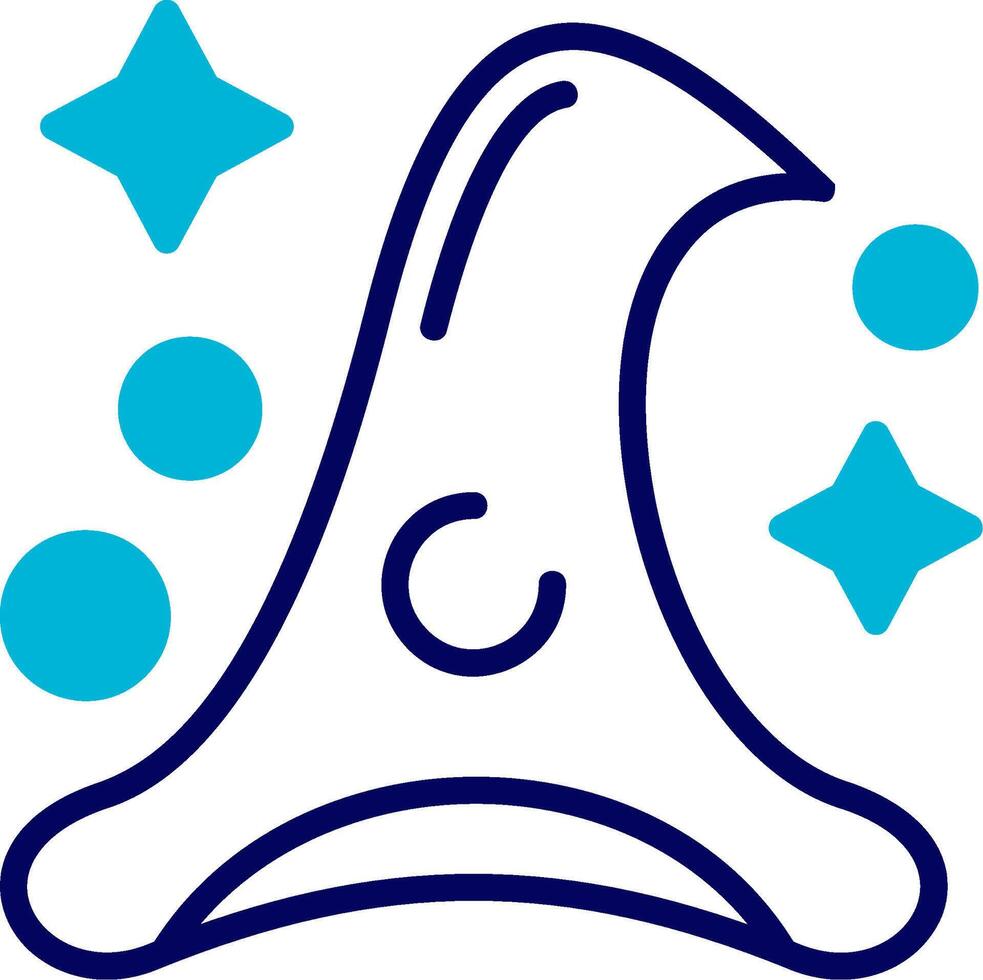 Witch Hat Blue Mixed Icon vector