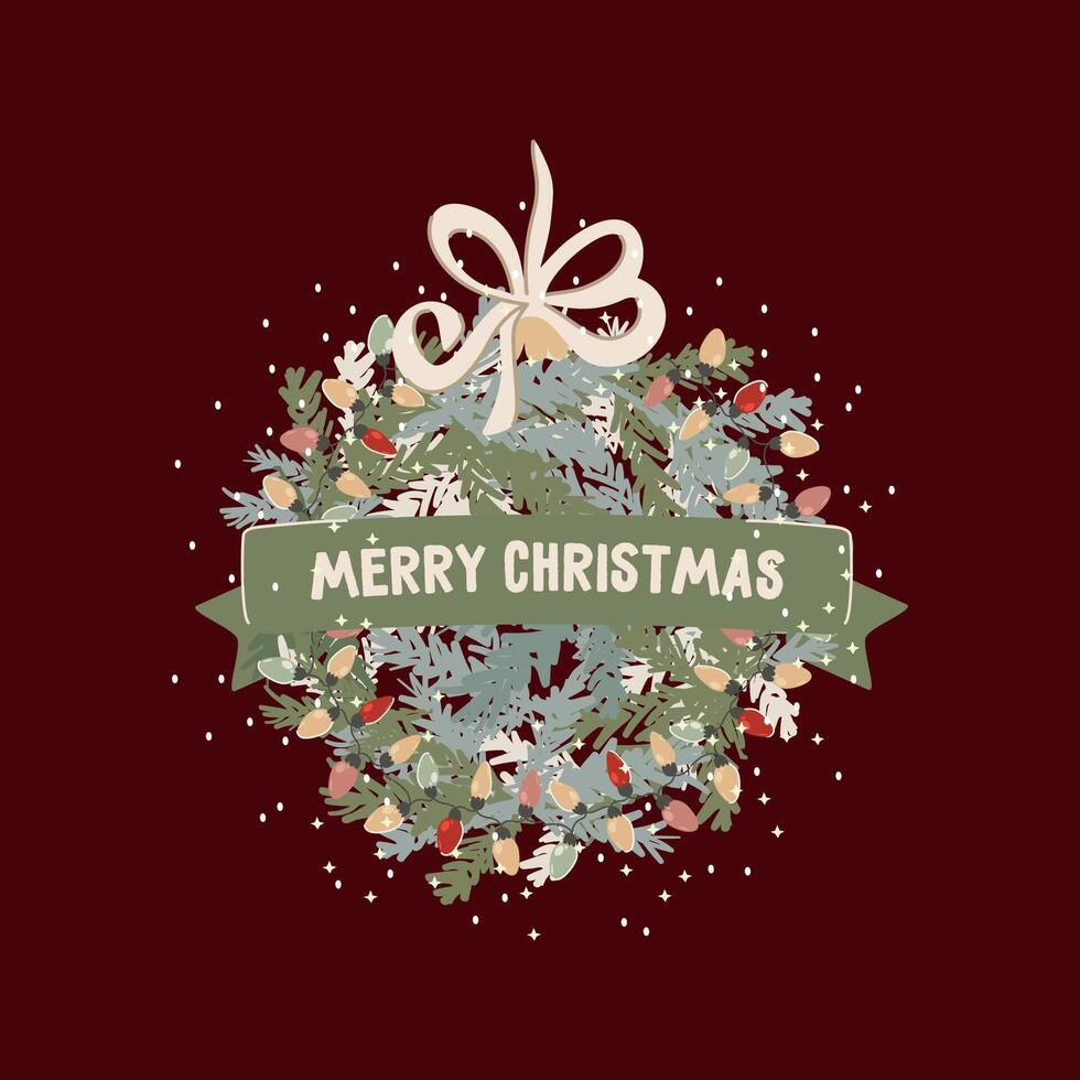 new year christmas ball card with cute elements for design vector