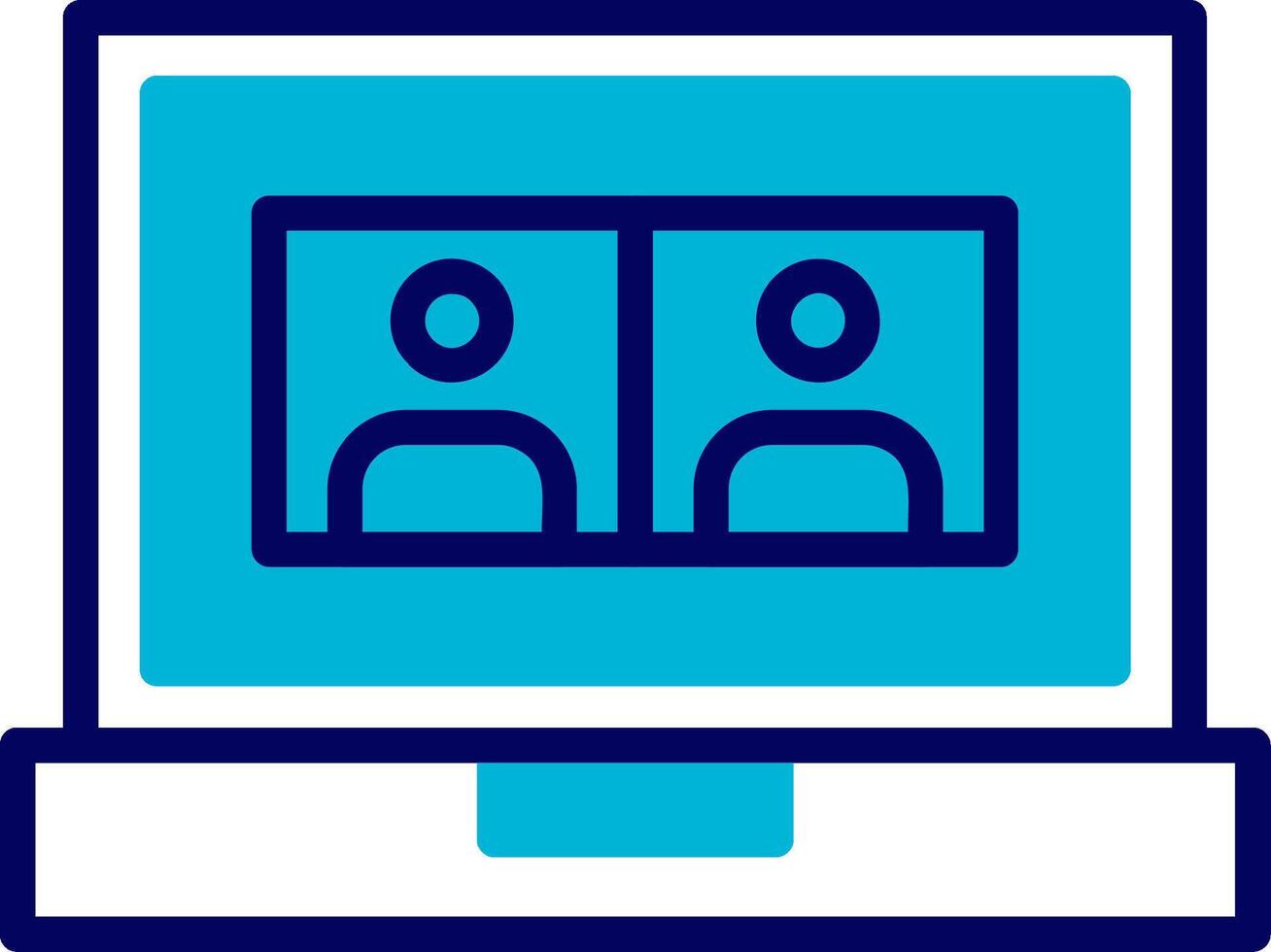 Online Meeting Blue Mixed Icon vector