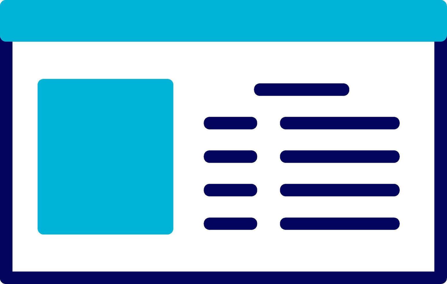 Id Card Blue Mixed Icon vector