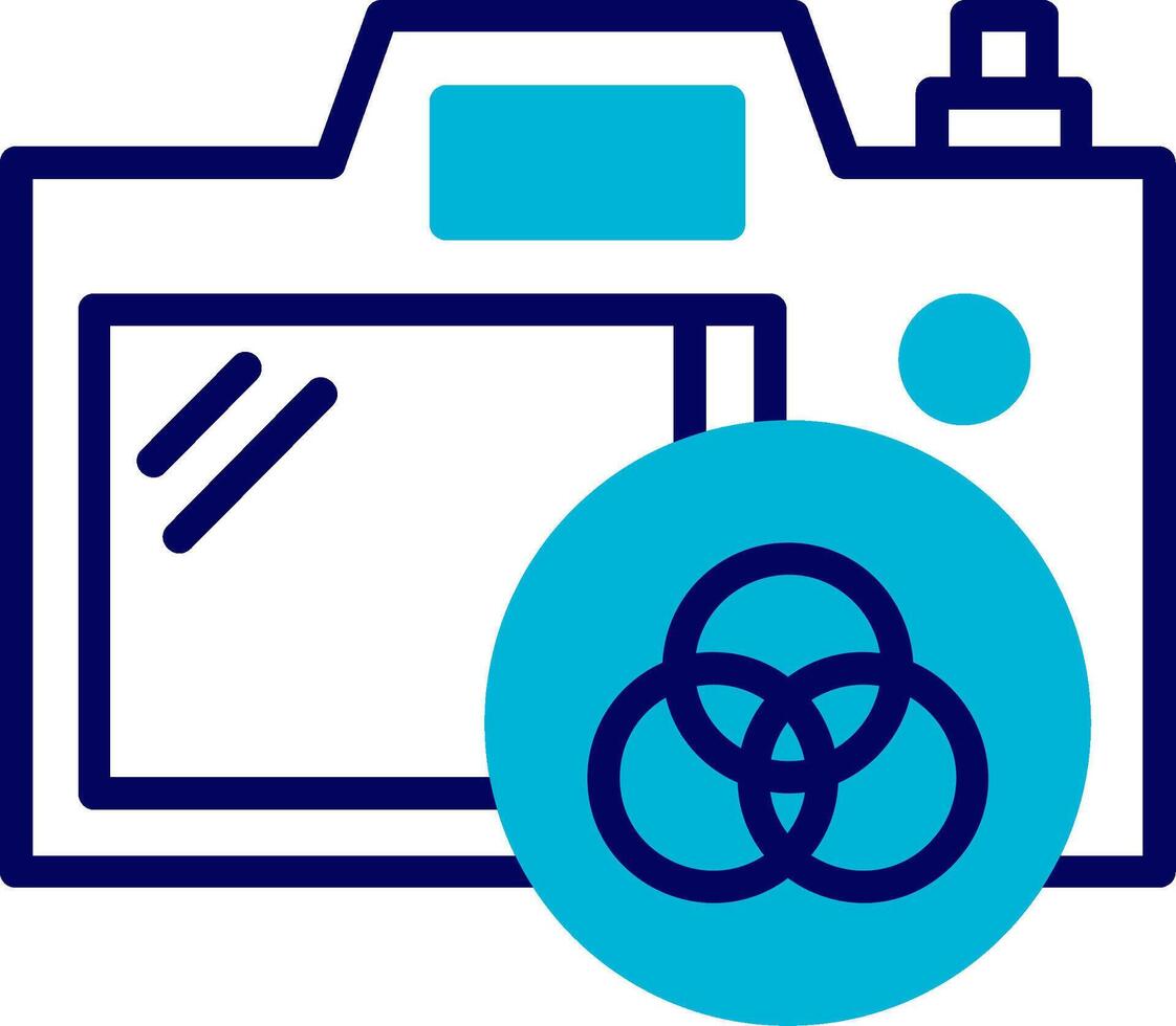 Camera Filter Blue Mixed Icon vector