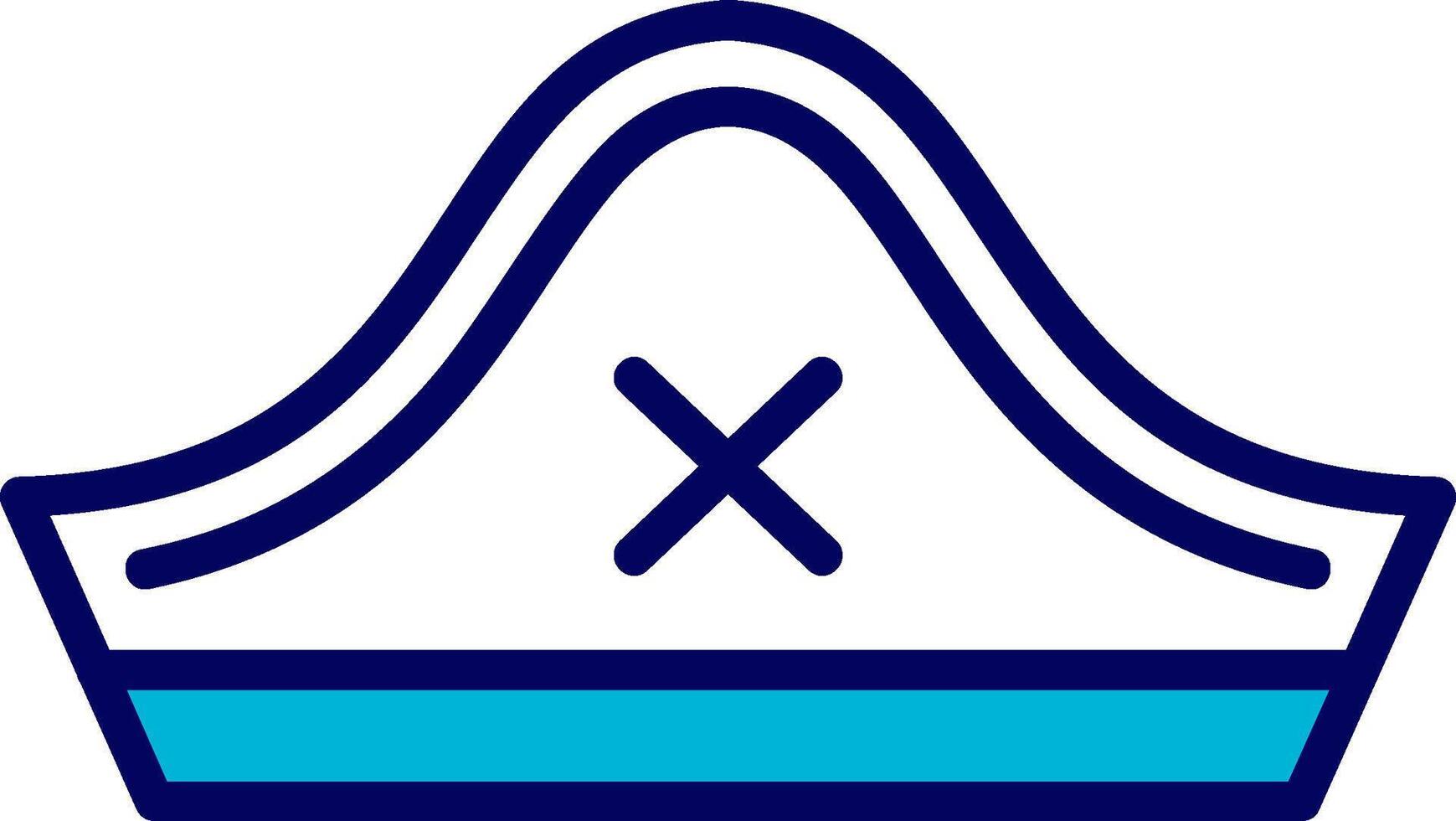 Pirate Hat Blue Mixed Icon vector