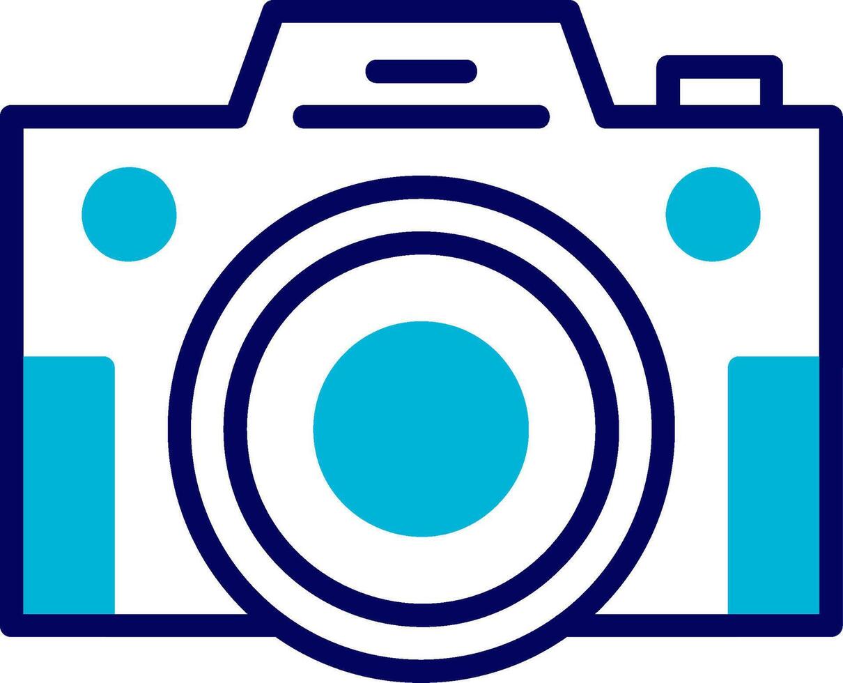 Compact Camera Blue Mixed Icon vector