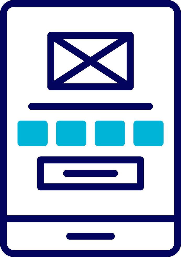 Low Fidelity Wireframe Blue Mixed Icon vector