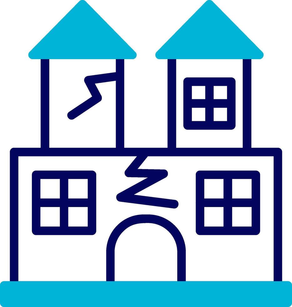 Ghost Castle Blue Mixed Icon vector