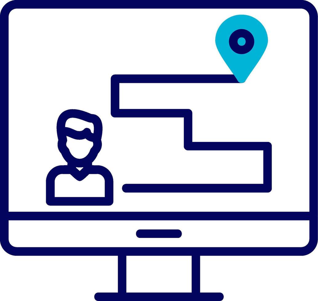 Customer Journey Map Blue Mixed Icon vector