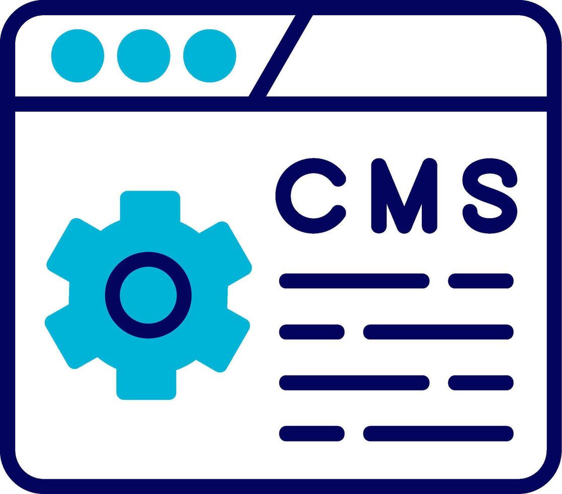 Content Management System Blue Mixed Icon vector