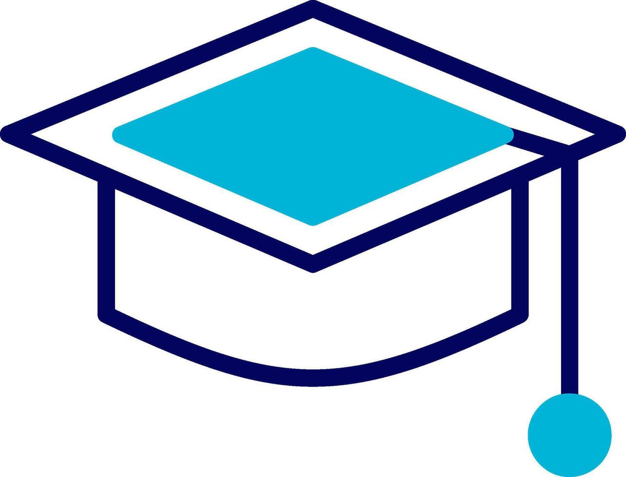 Graduate Cap Blue Mixed Icon vector