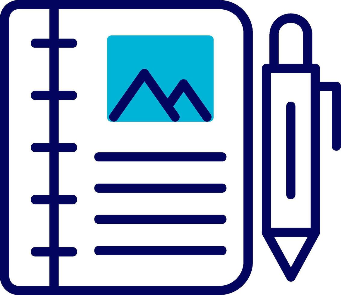 Diary Study Blue Mixed Icon vector