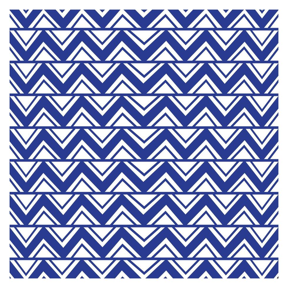 Blue and White Triangle Tribal Pattern vector